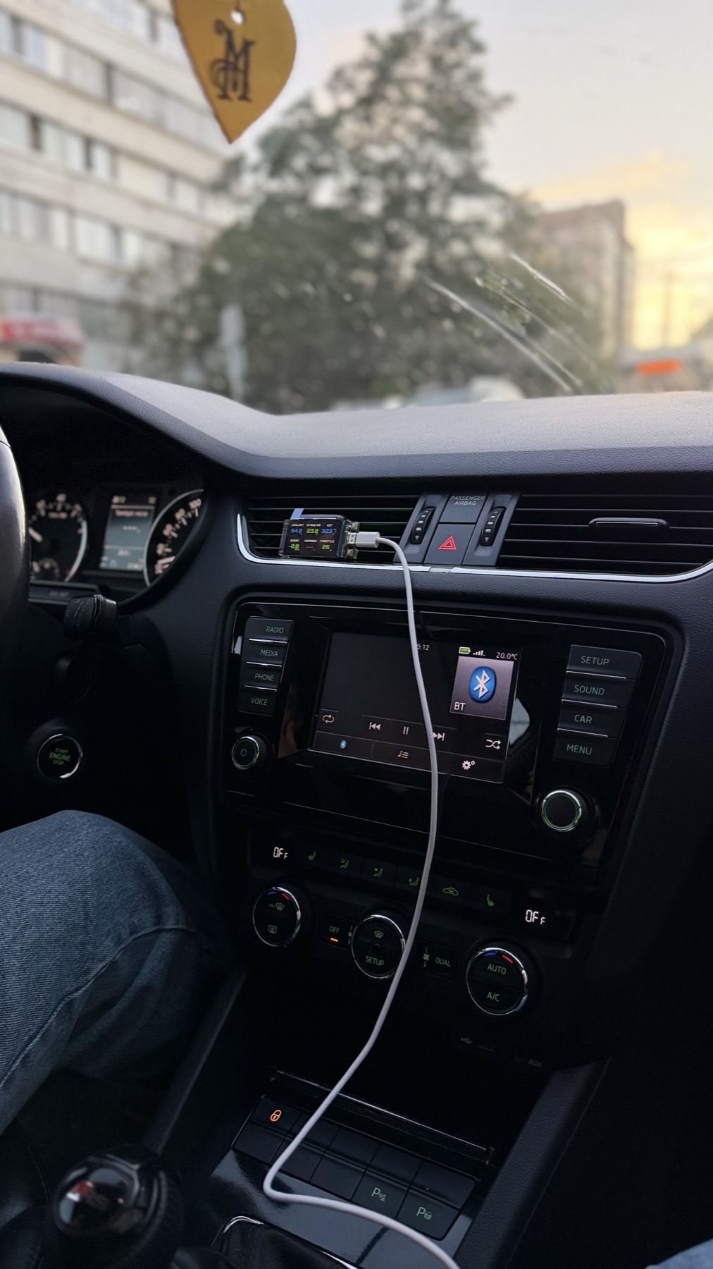Sportline hardware test fit inside a car cabin
